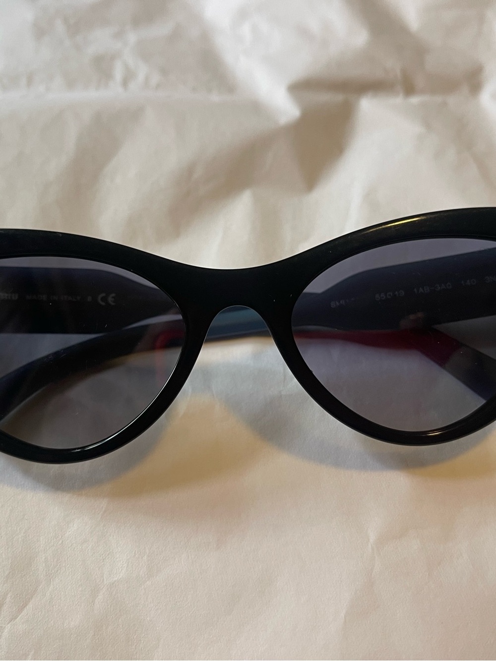 Miu Miu Glossy Navy Blue Sunglasses Temple